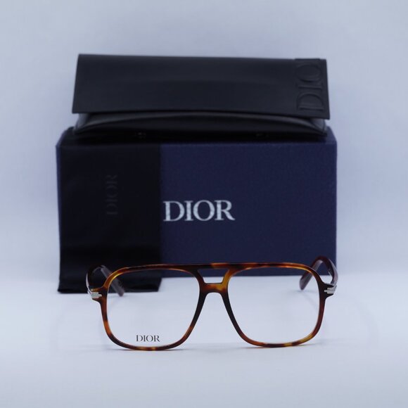Dior Model DIORBLACKSUITO N3I 2500 Aviator 56mm Eyeglasses – Havana - Picture 7 of 10